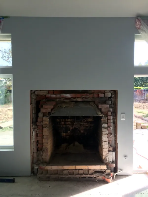 Before: the old fireplace