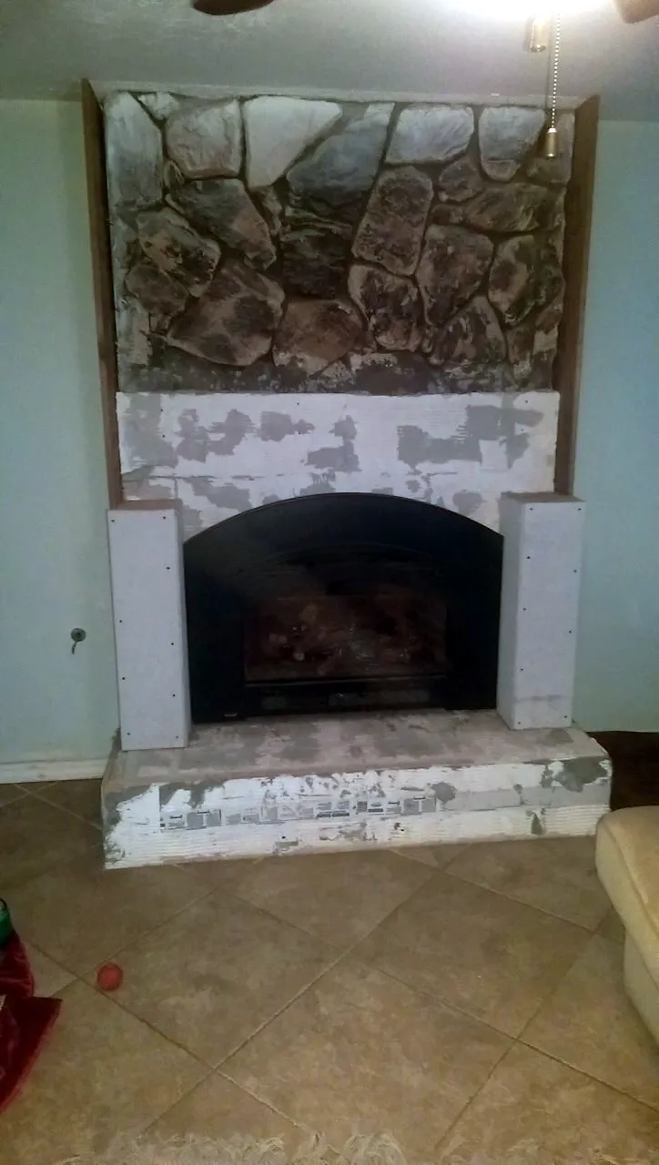 Before: the old fireplace