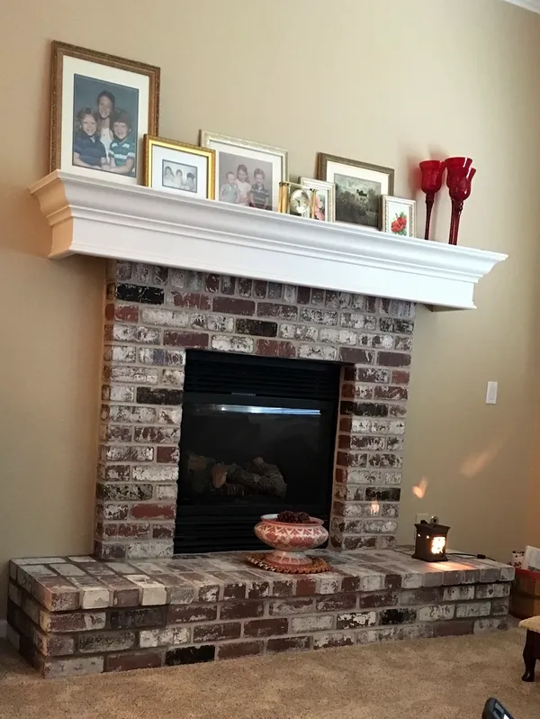 Thin brick fireplace by Nick Lambdin Masonry