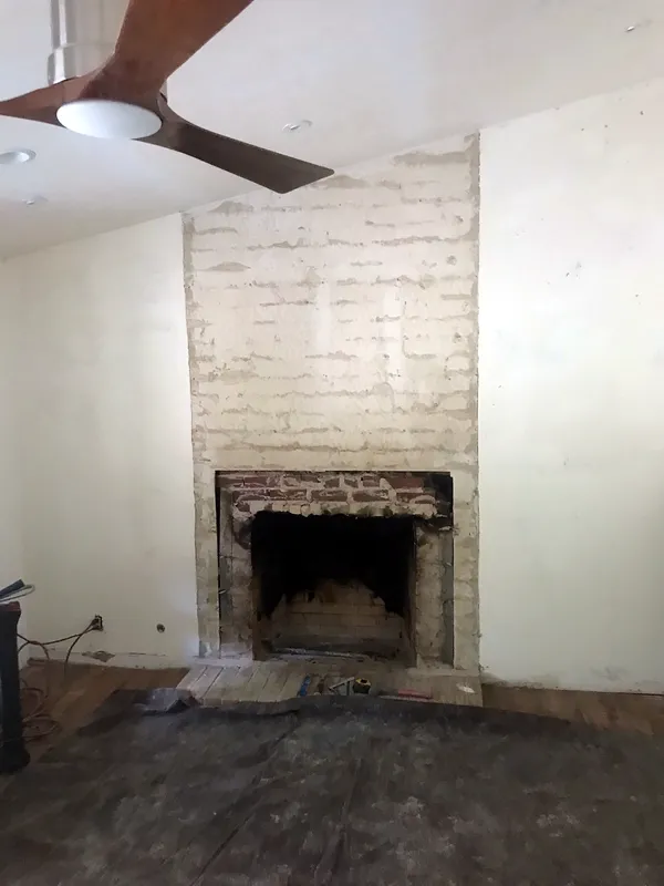 Before: the old fireplace