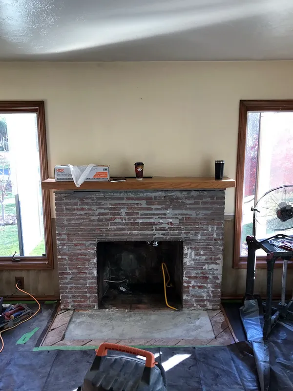 Before: the old fireplace