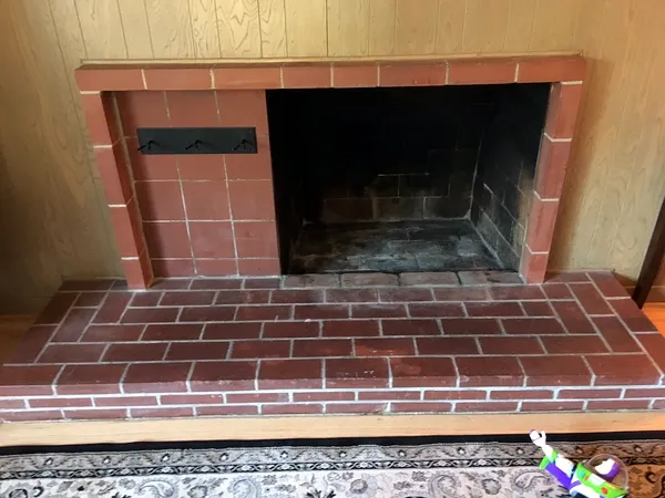 Before: the old fireplace