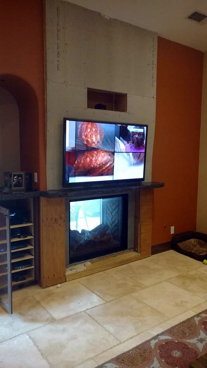 Before: the old fireplace