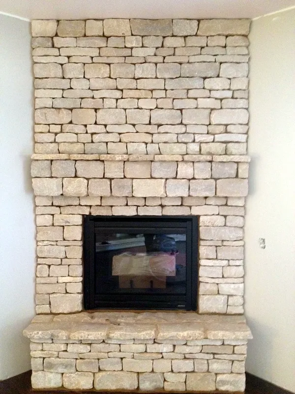 Stone fireplace by Nick Lambdin Masonry