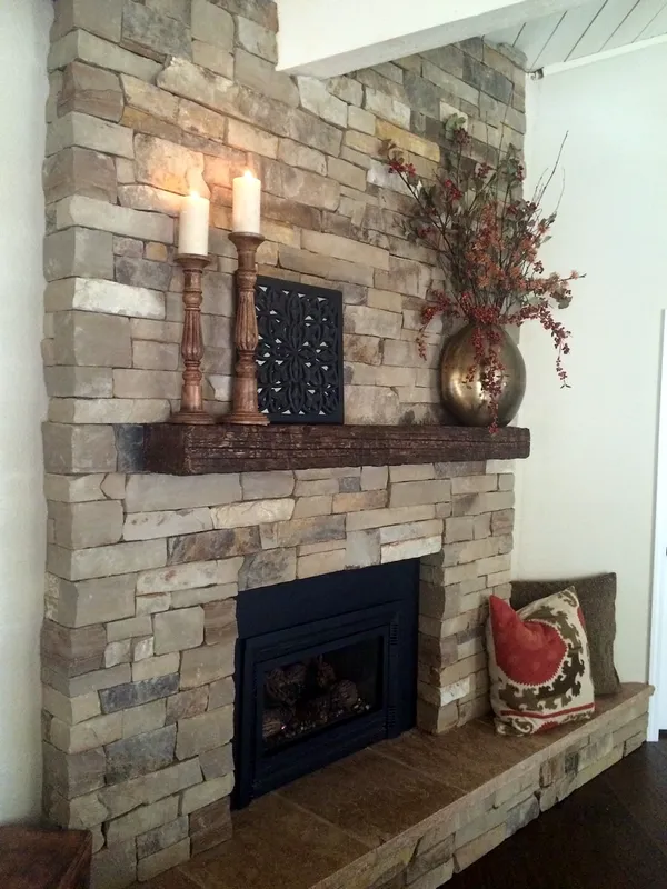 Stone fireplace by Nick Lambdin Masonry