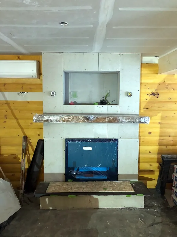 Before: the old fireplace