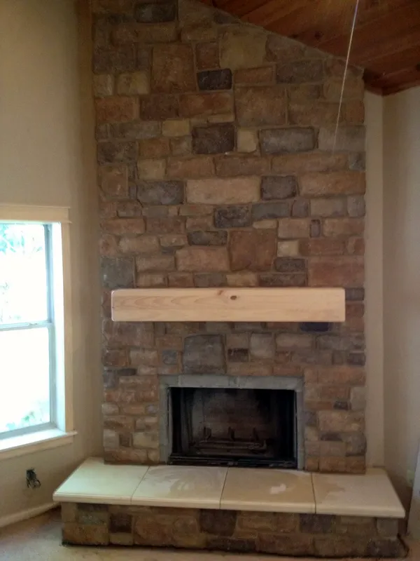 Stone fireplace by Nick Lambdin Masonry
