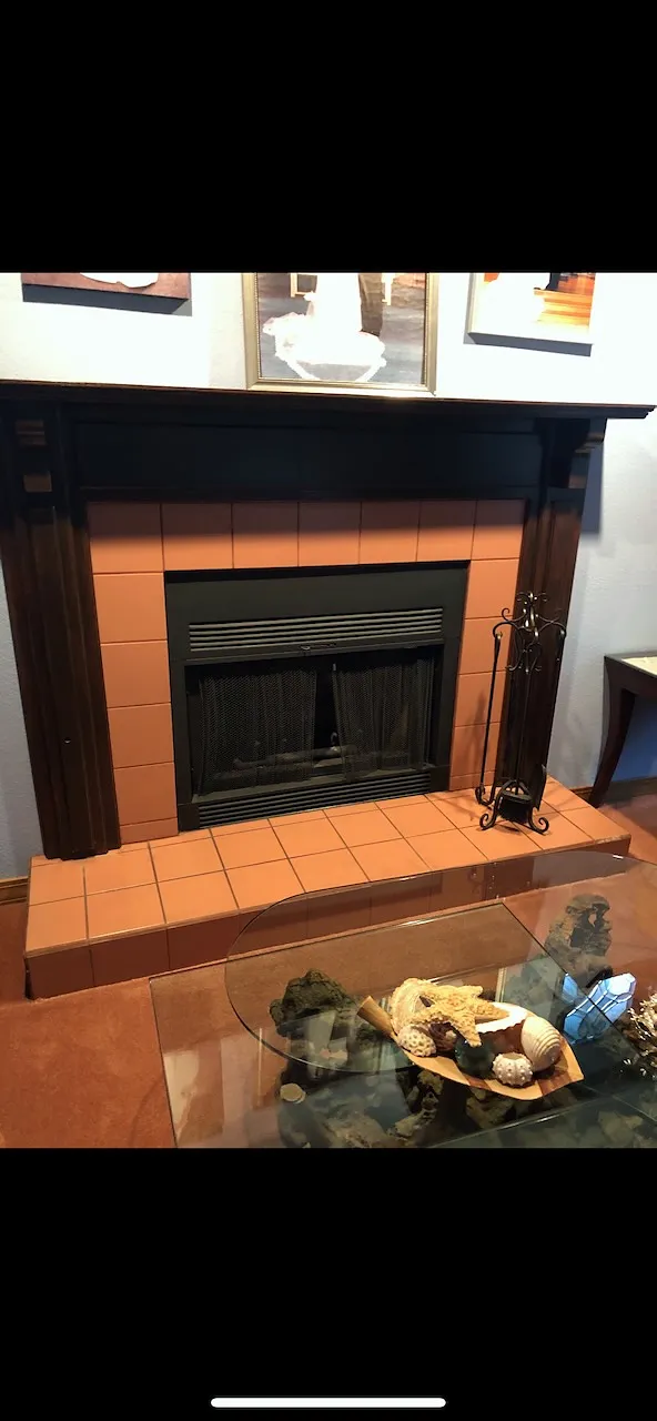 Before: the old fireplace