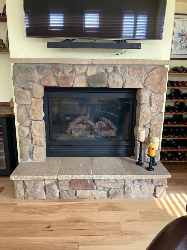 Before: the old fireplace