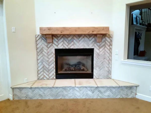 Herringbone fireplace by Nick Lambdin Masonry