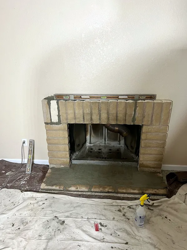 Before: the old fireplace