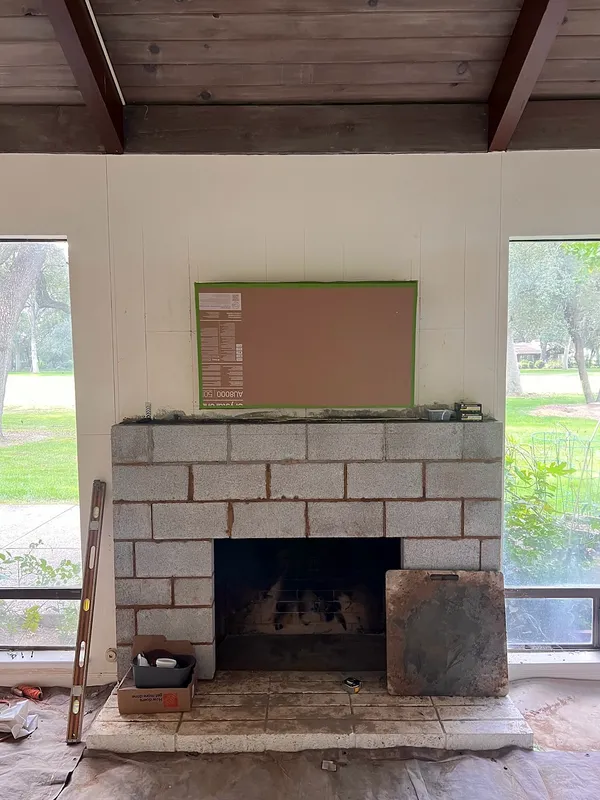Before: the old fireplace