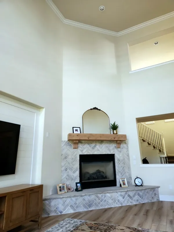 Natural stone fireplace by Nick Lambdin Masonry