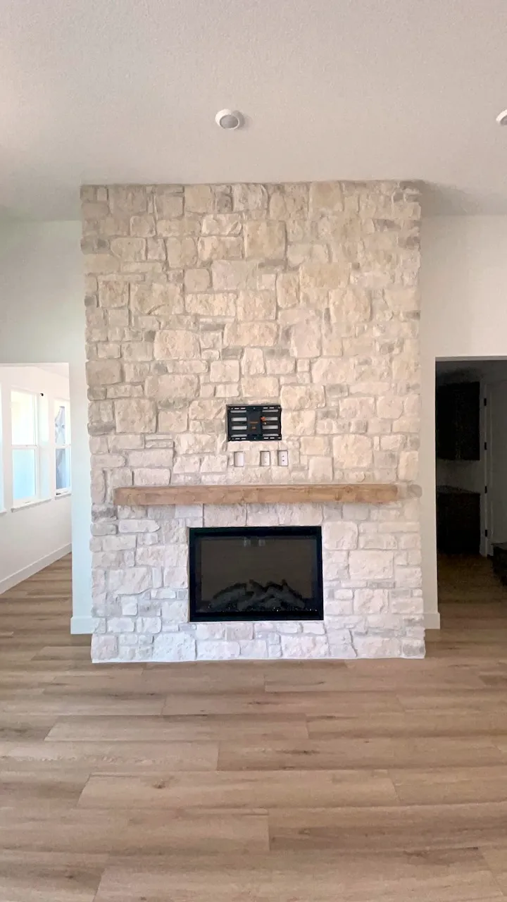 Natural stone fireplace by Nick Lambdin Masonry