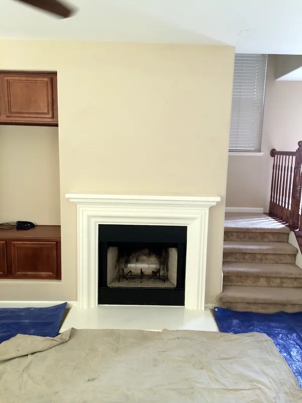 Before: the old fireplace